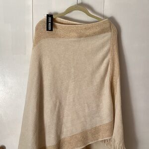 NWT Steve Madden Cream Asymmetrical Shrug Poncho